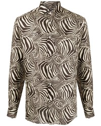 Ralph Lauren Purple Label Zebra Print Linen Shirt