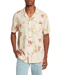 Banks Journal Symbols Floral Short Sleeve Button Up Camp Shirt