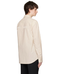 Solid Homme Beige Embroidered Shirt