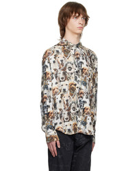 Martine Rose Brown Cats Dogs Shirt