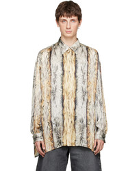 Acne Studios Gray Beige Fur Print Shirt