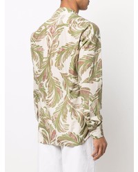 Tagliatore Leaf Print Long Sleeve Shirt