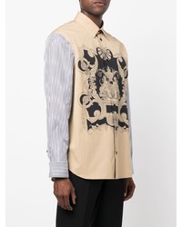 Versace Stripe Print Sleeve Shirt