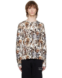 Martine Rose Brown Cats Dogs Long Sleeve T Shirt