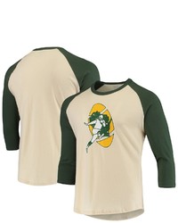 Majestic Threads Creamgreen Green Bay Packers Gridiron Classics Raglan 34 Sleeve T Shirt At Nordstrom