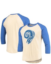 Majestic Threads Creamroyal Los Angeles Rams Gridiron Classics Raglan 34 Sleeve T Shirt At Nordstrom