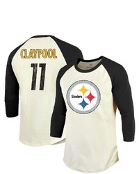 Majestic Threads Fanatics Branded Chase Claypool Creamblack Pittsburgh Ers Player Raglan Name Number 34 Sleeve T Shirt At Nordstrom