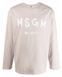 MSGM Logo Print Long Sleeve Top