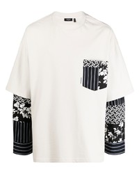 FIVE CM Mix Print Double Sleeve T Shirt