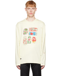 Charles Jeffrey Loverboy Off White Distressed Long Sleeve T Shirt