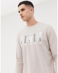 ASOS DESIGN Relaxed Long Sleeve T Shirt With Historical Statue Print