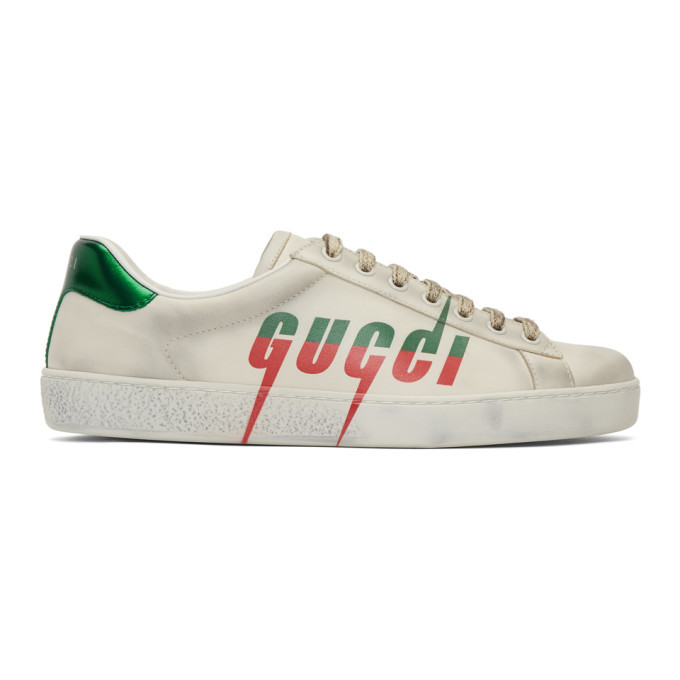 Gucci White Blade New Ace Sneakers 