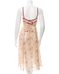 Jill Stuart Floral Print Midi Dress