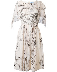 Blumarine Leaf Print Midi Dress