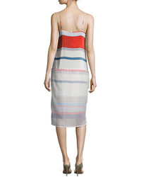 Paul Smith Print Fringe Skirt Slip Midi Dress