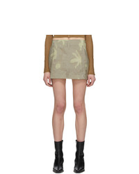 Beige Print Mini Skirt