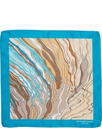 Richard James Abstract Dune Pocket Square Blue
