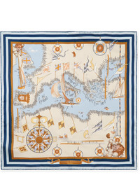 Rubinacci Printed Silk Twill Pocket Square