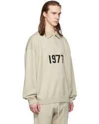 Essentials Beige Knit 1977 Long Sleeve Polo