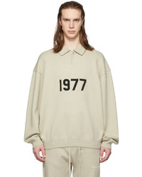 Essentials Beige Knit 1977 Long Sleeve Polo
