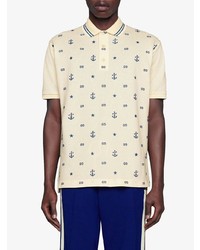 Gucci Symbols Embroidered Polo Shirt