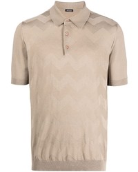 Kiton Wave Pattern Short Sleeve Polo Shirt