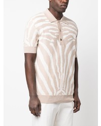Balmain Zebra Jacquard Polo Shirt