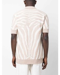 Balmain Zebra Jacquard Polo Shirt