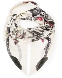 Alexander McQueen Insect Floral And Skull Print Scarf