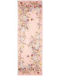 Gucci Bloole Floral Print Stole Pink