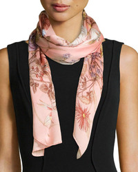 Gucci Bloole Floral Print Stole Pink
