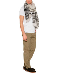 Etro Linen Embroidered Scarf