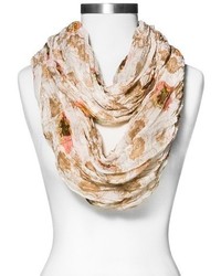 Mossimo Supply Co Poppies Print Infinity Crinkle Scarf Brown