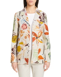 Lafayette 148 New York Jolisa Floral Print Linen Jacket