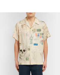 Alexander McQueen Camp Collar Printed Voile Shirt