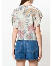 RED Valentino Embroidered Short Sleeve Top