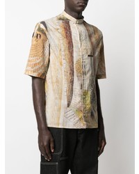 Lemaire Band Collar Illustration Print Shirt