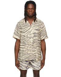 Ksubi Beige Grey Tiger Resort Shirt