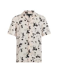 AllSaints Borealis Slim Fit Print Short Sleeve Button Up Shirt