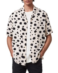 AllSaints Candeli Slim Fit Print Short Sleeve Button Up Shirt