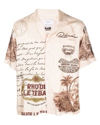 Rhude Cigar Print Short Sleeve Shirt