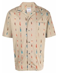 Marcelo Burlon County of Milan Feather Print Short Sleeved Shirt
