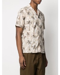 Eleventy Palm Tree Print Cotton Shirt
