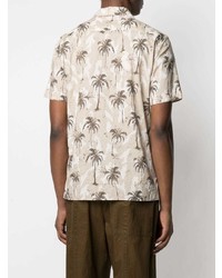 Eleventy Palm Tree Print Cotton Shirt
