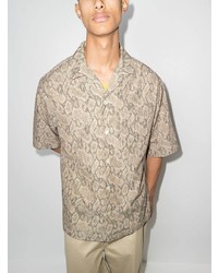Kenzo Snake Pattern Camp Collar Shirt