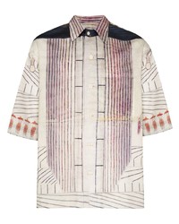 Lemaire Stripe Detail Short Sleeve Shirt