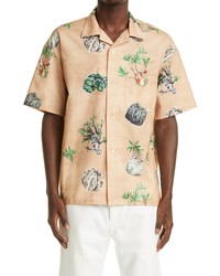 F-LAGSTUF-F X Masa Sculp Cactus Short Sleeve Cotton Button Up Shirt