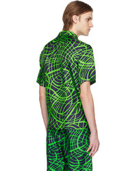 Moschino Navy Green Wave Shirt