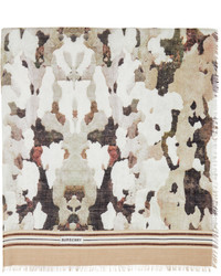 Burberry Multicolor Camouflage Print Scarf