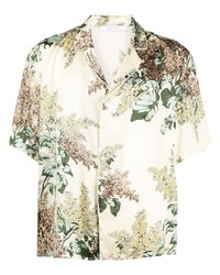 MOUTY Botanical Print Satin Shirt